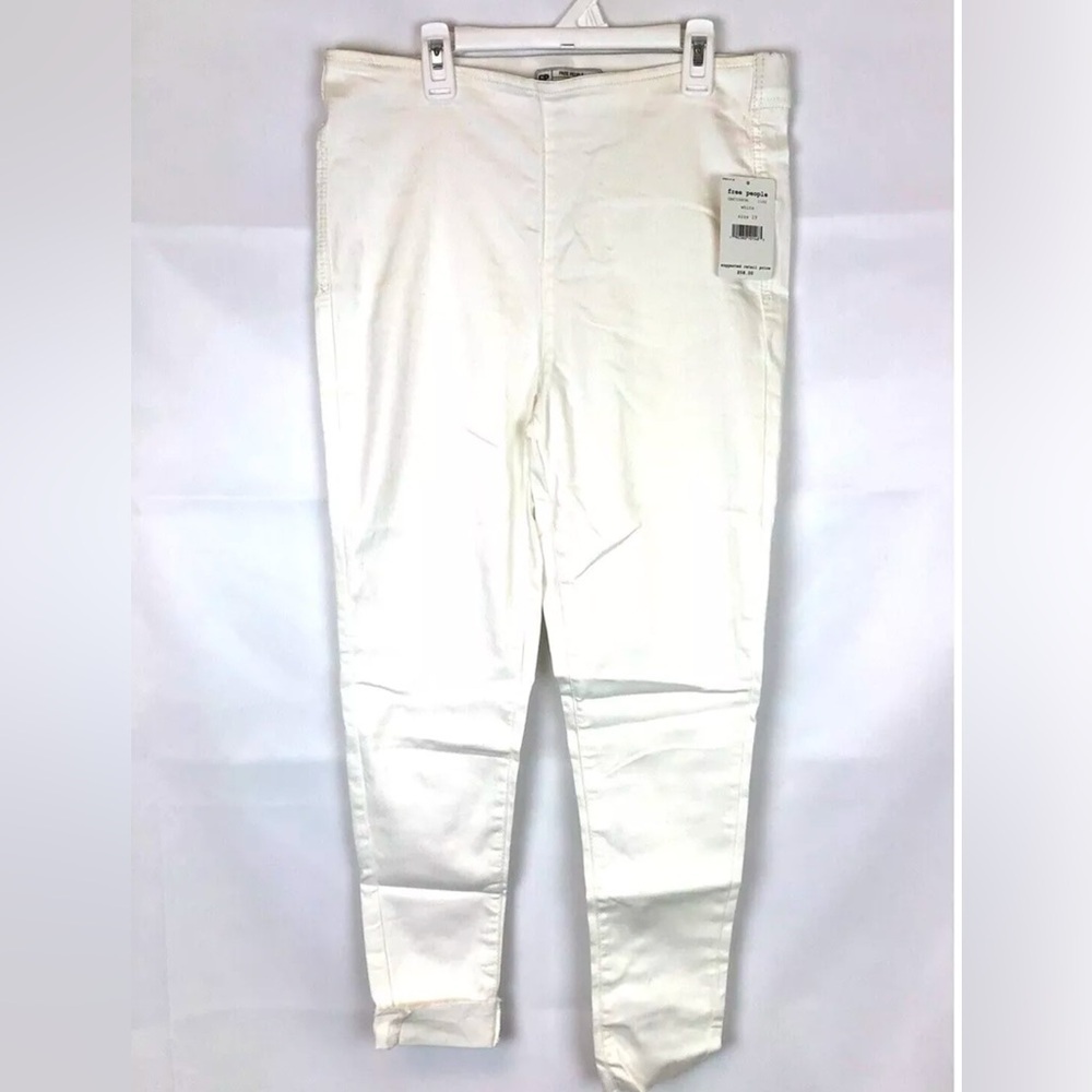 Free People, Women’s White Stretchy Jeggings, Size 29W X 25L, Cropped